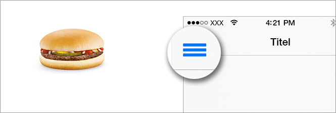 Das Hamburger Item als iOS Navigationselement