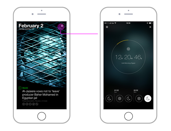 Sidebar Navigation am Beispiel von Yahoo News Digest