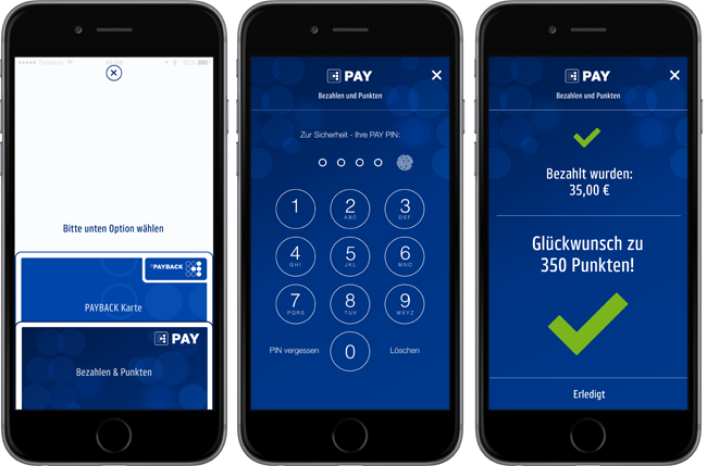 So sieht mobiles Bezahlen mit Payback Pay aus
