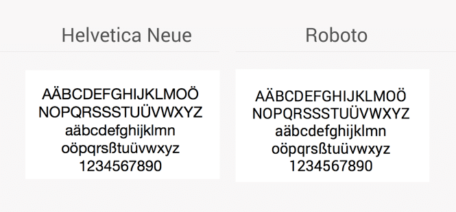Standardschriften in iOS und Android