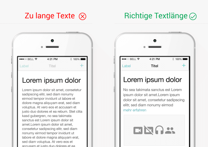 Typografie und Textlänge im App-Design