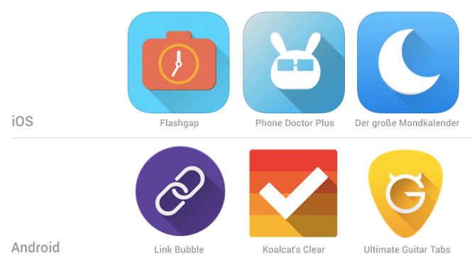 App-Icon Design-Trends  - Schattenwurf